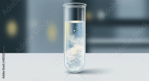 Test Tube with White Liquid