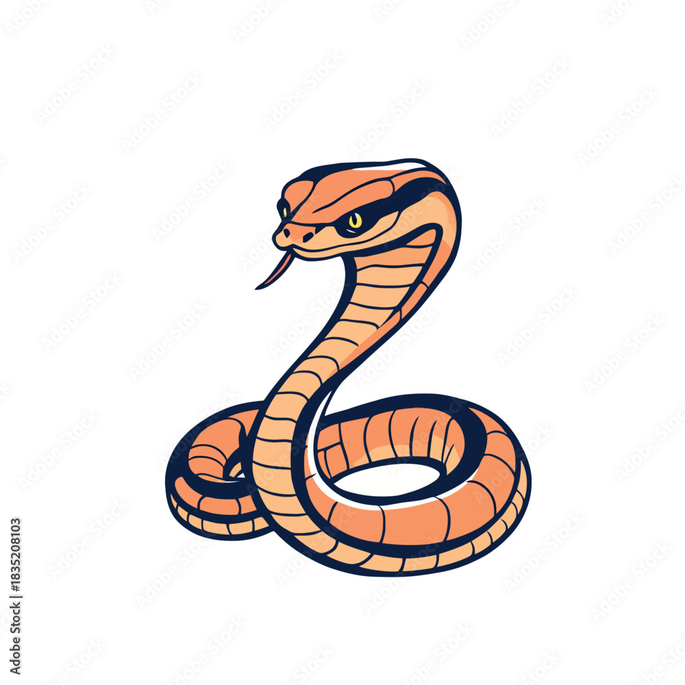 Fototapeta premium Vsai cobra snake reptile mascot animal logo design