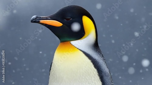Close-up view of a penguin.