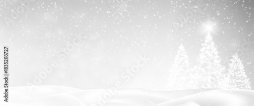 Snowdrifts, winter background for banners, advertising, and postcards. Winter landscape with snow-covered hills, falling snow, blizzard, snowstorm, vector, 3D effect.