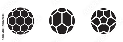 Soccer ball icons set isolated on white background. football game sign. sport equipment symbol in flat style