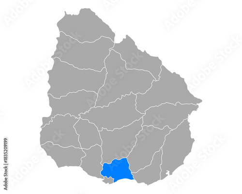 Karte von Canelones in Uruguay