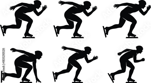 Vector Silhouettes of Construction Workers and Tools, including Shovel, Ladder, Toolbox, Hand Saw, Trowel, and Cement Mixer Truck for Building and Repair Concepts.Vector Silhouettes