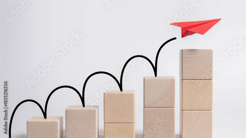 The Simple Path of Progress: Visualizing Career Growth, Business Success, and Goal Achievement with a Paper Airplane Concept