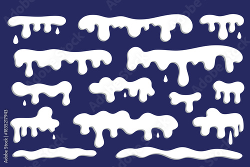 A colorful template set of winter snow caps. Vector illustration for presenting your.