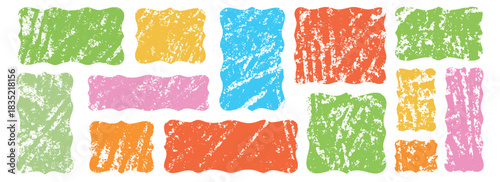 Cool abstract geometric grunge shapes. Sticker elements. Minimalistic frame.