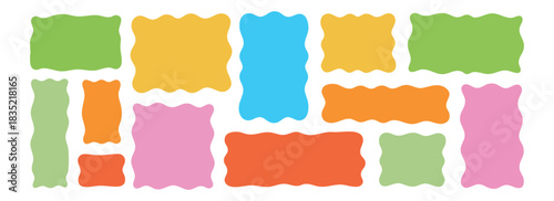 Cool abstract geometric shapes. Sticker elements. Minimalistic frame.