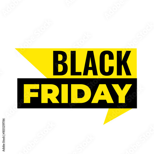 Foto Black Friday clearance png, yellow colour edition, big sale badge, advertisement