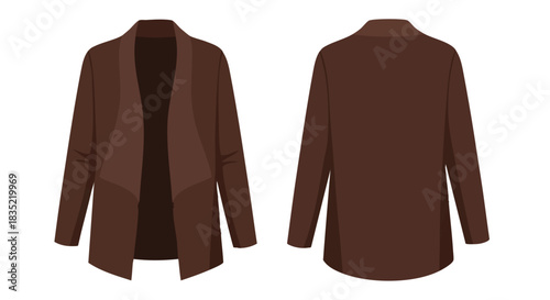 Elegant Chocolate Brown Open Front Cardigan: A Timeless Wardrobe Staple for All Seasons and Casual Settings