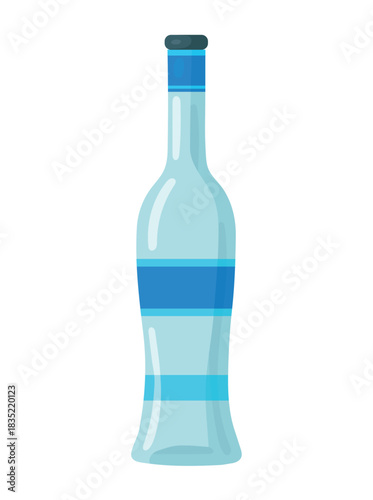 Vodka in a bottle. Flat vector clipart illustration with isolated background.