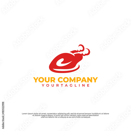 Chicken logo enhanced with red heat effects.