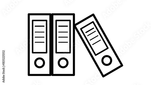 Office Binder Icon – Document File Folder Illustration for Organization and Storage