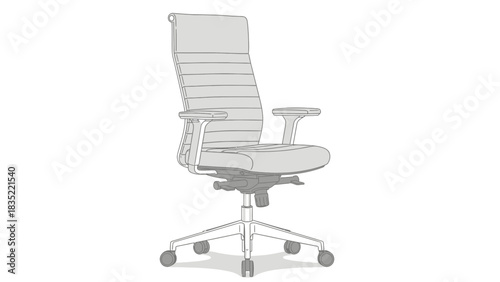 Ergonomic Office Chair Icon – Adjustable Swivel Desk Chair Silhouette Design