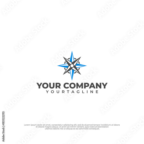 Dynamic compass symbol ideal for navigation and tour services.