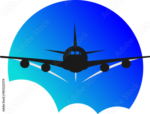 airplane in the sky vector