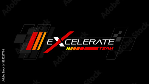 A striking speed-themed logo designed with bold colors and sharp racing-inspired graphics.