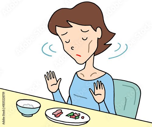 病気・疾患のイラスト - 摂食障害・拒食症・激やせ