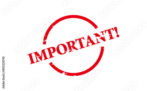 IMPORTANT! - Red Rubber Stamp with text IMPORTANT!
