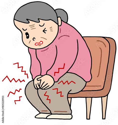 病気・疾患のイラスト - 膝関節痛・膝関節炎・膝痛