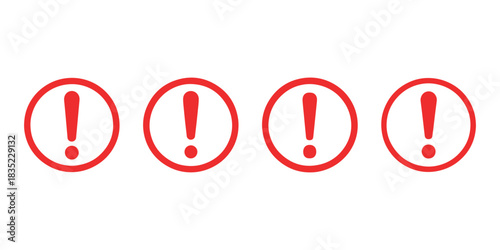 Exclamation mark danger warning sign symbol vector icons set