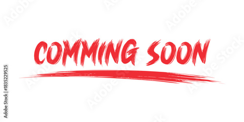 Coming soon brush typography vector message promotion design