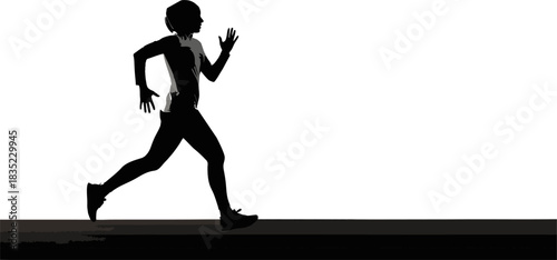 Silhouette of a woman wearing a hijab running