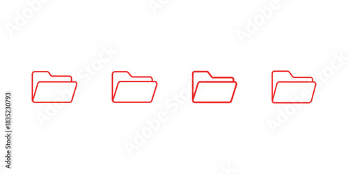 Set of folder outline icon vector illustration