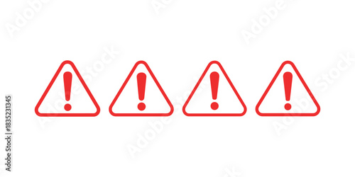 Set of alert sign attention warning vector graphic design