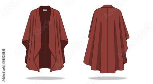 Fashionable russet open front cardigan visualization, designed for ultimate comfort and effortless styling versatility, showcasing a modern garment