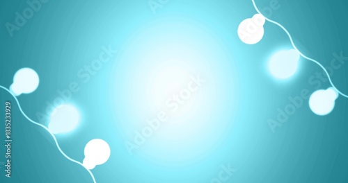 String Lights on Teal Background