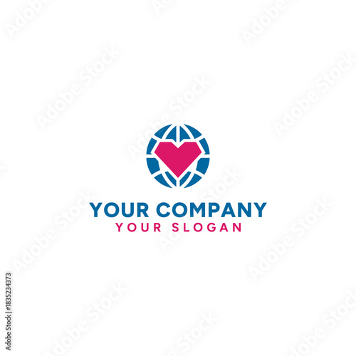 Unique logo illustrating love and connection across the planet.