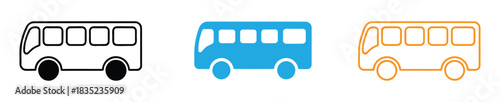 Bus icon set. bus vector icon. Colorful bus icon set for transportation and travel designs. Bus icon vector for web site Computer and mobile app.