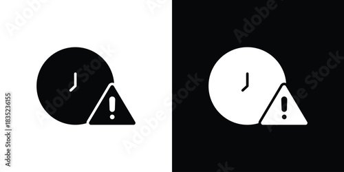 Alarm exclamation icons pictogram. Vector isolated shape in modern doodle style.