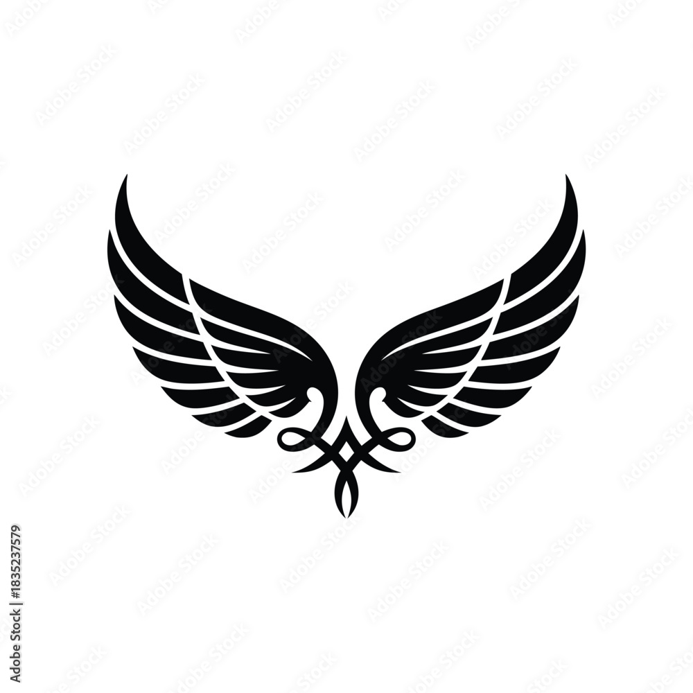 Fototapeta premium Decorative Black Wings Illustration Vector Design