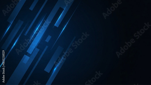 Dark Tech Corporate Background with Glowing Blue Diagonal Lines and Clean Futuristic Design