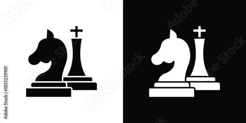 Chess icons pictogram. Vector isolated shape in modern doodle style.