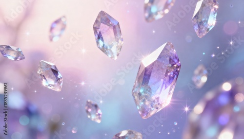 Wallpaper with crystals, elegant and mystical design, perfect for spiritual, esoteric, cosmic, decorative, abstract, and creative digital projects or backgrounds.
