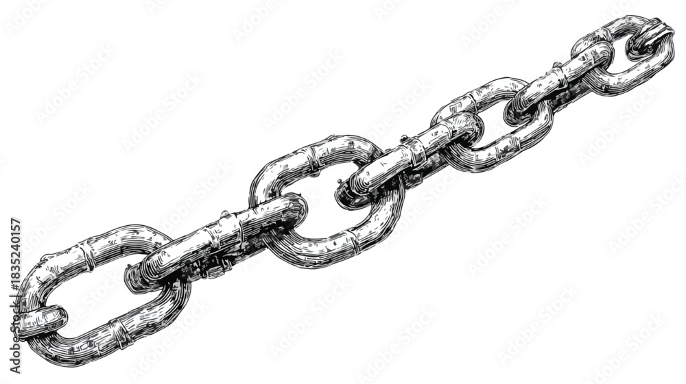 Obraz premium Chain Illustration with 'No Chain' Vector Design