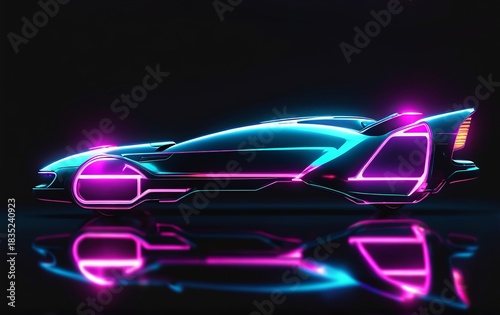 Cyberpunk neon car