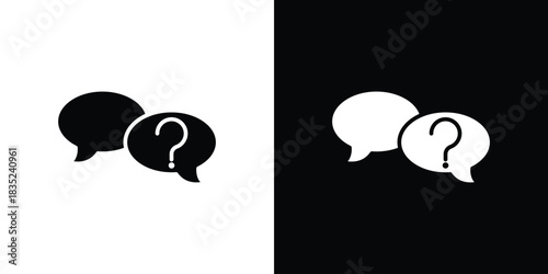 Comment question icons pictogram. Vector isolated shape in modern doodle style.