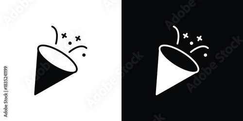 Confetti icons pictogram. Vector isolated shape in modern doodle style.