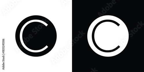Copyright icons pictogram. Vector isolated shape in modern doodle style.