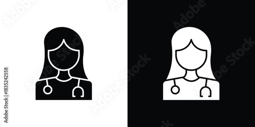 Doctor icons pictogram. Vector isolated shape in modern doodle style.