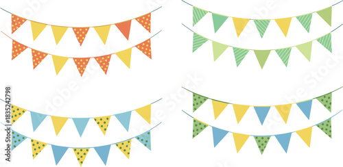 Festive Pennant Flag Collection for Celebrations, Holidays, and Events.
