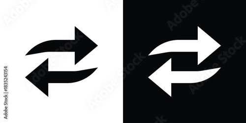 Exchange icons pictogram. Vector isolated shape in modern doodle style.