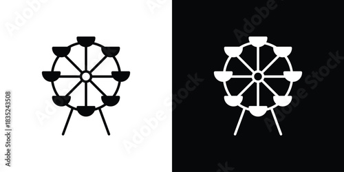 Ferris wheel icons pictogram. Vector isolated shape in modern doodle style.