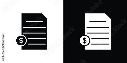 File invoice icons pictogram. Vector isolated shape in modern doodle style.
