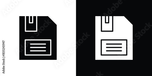 Floppy disk icons pictogram. Vector isolated shape in modern doodle style.