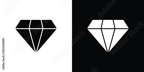 Gem icons pictogram. Vector isolated shape in modern doodle style.