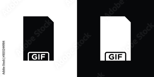 Gif icons pictogram. Vector isolated shape in modern doodle style.